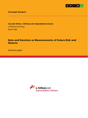 cover image of Beta and Duration as Measurements of Future Risk and Returns